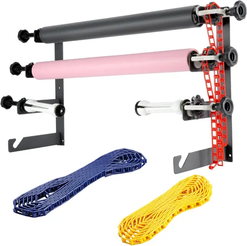 Miniatura 4 de NEEWER Sistema de soporte manual de fondo para montaje en pared de un solo rodillo con 2 ganchos individuales, 2 barras de expansión, 1 cadena