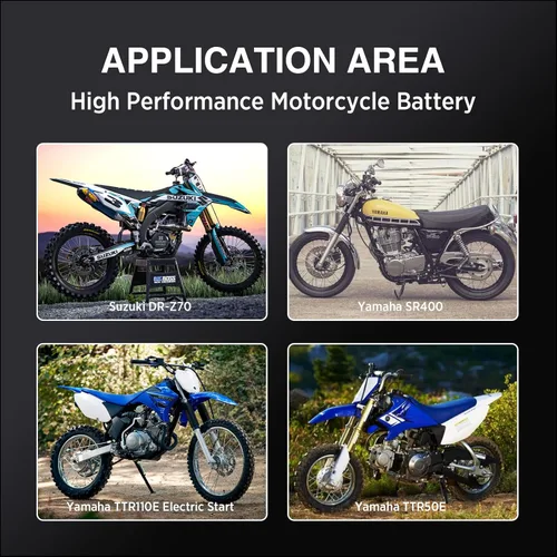 Miniatura 7 de Batería de motocicleta YT4B-BS, UPLUS LT4B-5 de alto rendimiento y sin mantenimiento - Batería AGM de reemplazo para motocicleta Suzuki y Yamaha