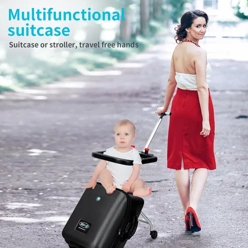 Miniatura 6 de LemoHome Equipaje expandible con ruedas giratorias, maletas grandes con diseño de asiento para niños, equipaje duro para mujeres y hombres, equipaje