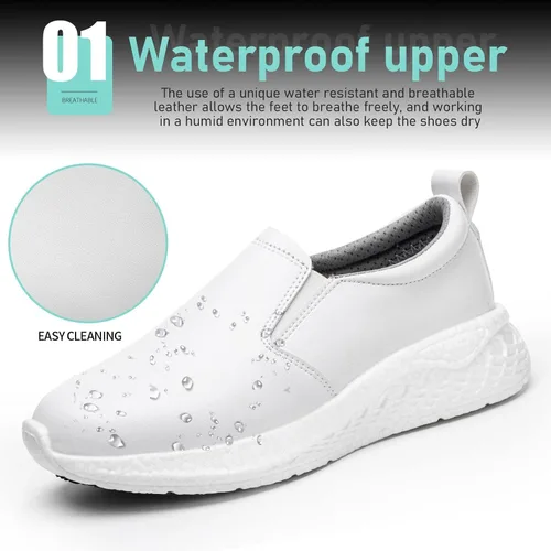 Miniatura 2 de LMQLZHYC Zapatos de trabajo antideslizantes para mujer, zapatos antideslizantes para servicio de alimentos, zapatos de enfermería