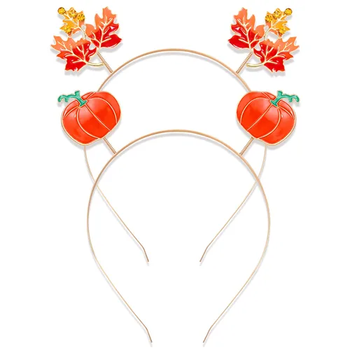 PHALIN Diademas de otoño de Acción de Gracias para mujer con la letra esmaltada "GVIE THANKS" "HAPPY FALL", accesorios para el cabello para fiesta
