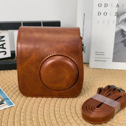 Miniatura 6 de Protective Case for Fujifilm Instax Mini 7+ SE Instant Camera, Premium PU Leather Mini 7 Plus 7c 7s Case Bag with Removable Adjustable Strap (Brown)