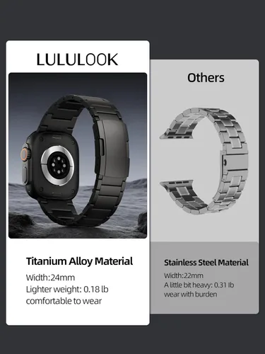 Miniatura 7 de LULULOOK Titanium Ultra 3 Watch Band - Grade 2 Titanium Metal Band for Men, Compatible with Apple Watch Ultra 3/ Ultra 2/ Ultra 49mm, Series 11/10