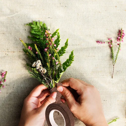 Miniatura 4 de Max Shape 12 rollos de cintas florales de 1/2 pulgada de 30 yardas para envolver tallos de ramos, cinta floral verde para arreglos florales, Marrón