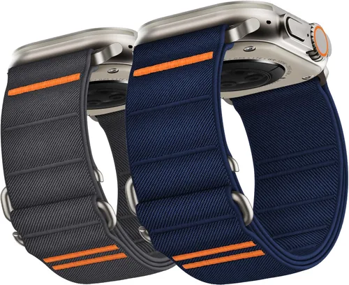 Miniatura 18 de Suitisbest Paquete de 2 correas deportivas compatibles con Apple Watch Ultra de 49mm 46mm 45mm 44mm 42mm 41mm 40mm 38mm, correa deportiva elástica