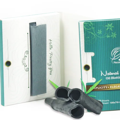 Miniatura 4 de Pañuelos naturales absorbentes de grasa facial, hojas de papel para eliminar manchas de grasa facial Bambú-Carbón vegetal