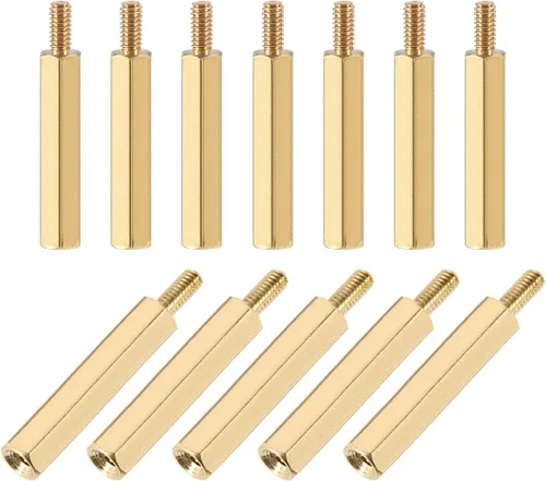 Miniatura 16 de uxcell M2.0.197x0.157 in+0.157 in macho-hembra latón hexagonal PCB placa base separador separador para FPV Drone Quadcopter, computadora y placa
