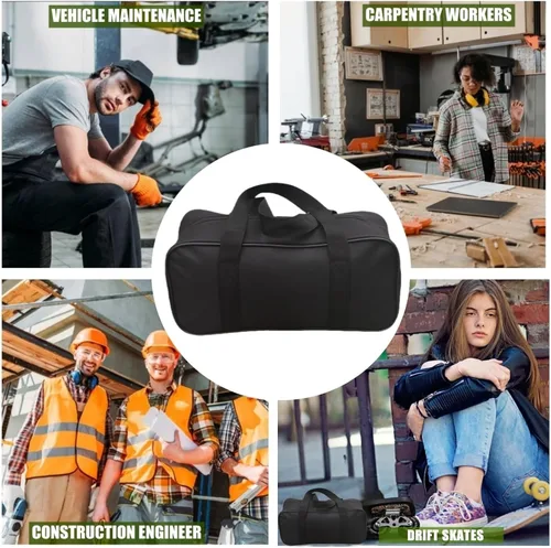 Miniatura 7 de BLIRITEL Bolsa de herramientas de boca ancha de 13 pulgadas, bolsa de herramientas Oxford impermeable, organizador de herramientas de gran capacidad