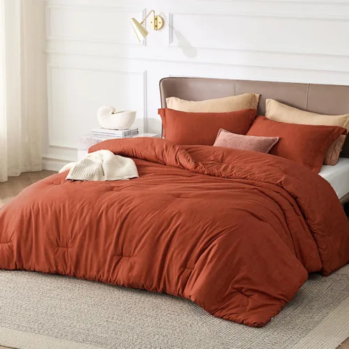 Miniatura 144 de Bedsure Juego de edredón Twin/Twin XL, ropa de cama suave beige para todas las estaciones, juego de cama teñido catiónico, 2 piezas, 1 edredón