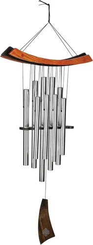 Miniatura 3 de Campanillas de viento Woodstock Chimes Eastern Energy Healing para exteriores de 34" de bronce mediano, sonido ligero armónico, decoración al aire