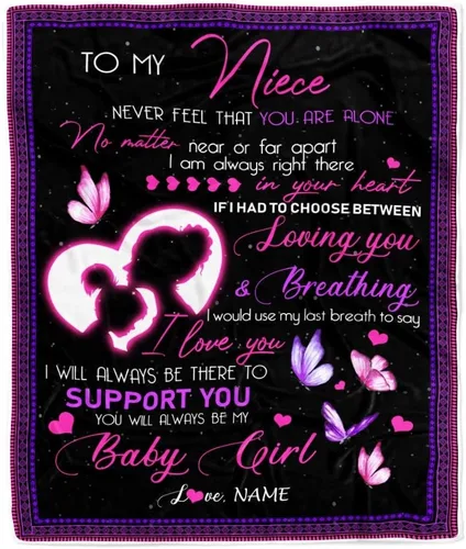 Miniatura 18 de Manta personalizada con texto en inglés «To My Niece», de Aunt Auntie Uncle Always Remember How Much I Love You Moon Butterfly Birthday Christmas