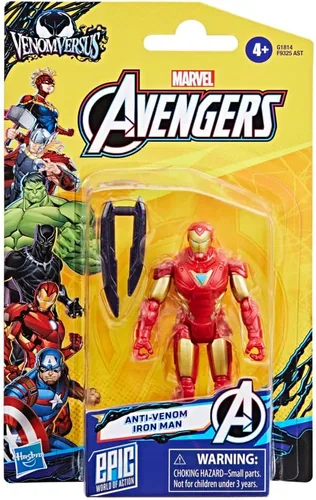 Miniatura 2 de Marvel Avengers VenomVersus Epic World of Action - Figura y accesorio de Iron Man, juguete de superhéroe de 4 pulgadas (3.9 in) para niños a partir