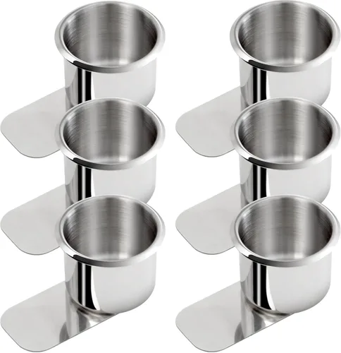 Leyndo 6 piezas de alfombrillas deslizantes extra grandes de acero inoxidable para mesa de póquer, alfombrillas deslizantes para tazas para mesa de