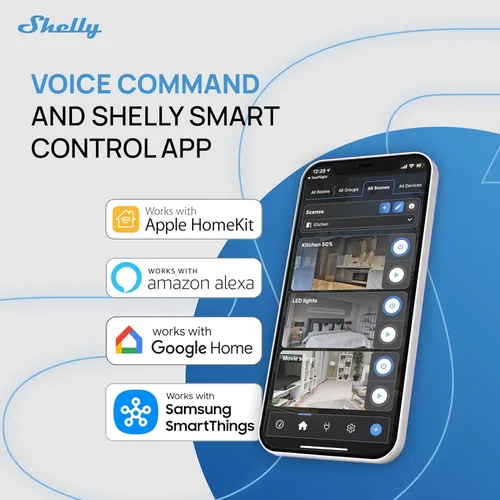 Miniatura 6 de Shelly 1PM Gen4 Interruptor de relé inteligente Wi-Fi, Zigbee, Matter con medición de potencia, 1 canal 16A Automatización del hogar