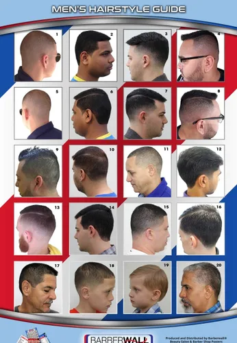 Póster de peluquería – 24 x 36 pulgadas, ya laminado para prevenir la decoloración – Póster de peluquería con imágenes de alta definición que