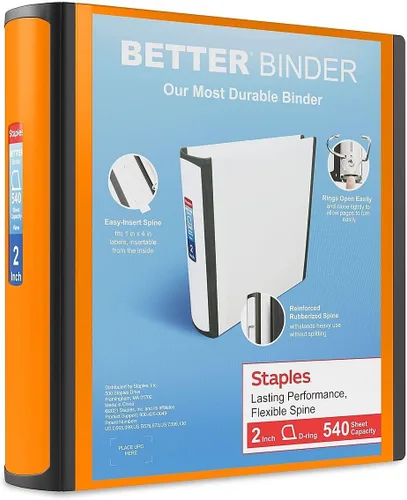 Miniatura 49 de Carpetas Better View de 1-1/2 pulgadas de STAPLES con anillos en D (blanco)