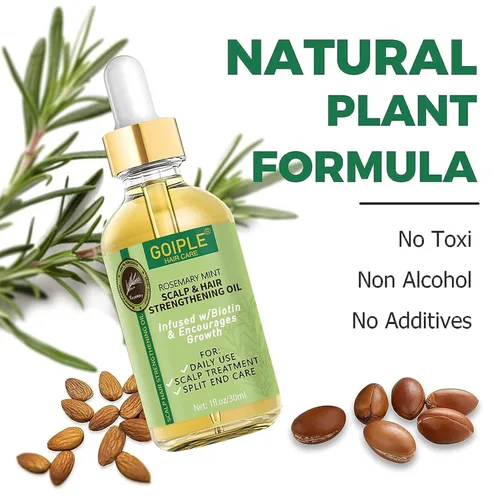 Miniatura 6 de WOZUTUNT Aceite de romero, 1 onza líquida, aceite natural para el crecimiento del cabello con aceites esenciales, tratamiento nutritivo para puntas