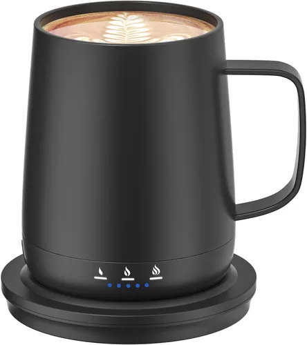 Miniatura 10 de Taza de café inteligente con autocalentamiento, taza de café de control de temperatura de 14 oz, se calienta hasta 150°F, taza de café con Azul