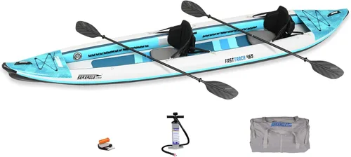 Sea Eagle Kayak inflable Fasttrack de 465 pies de 15 pies 3 pulgadas para 1-3 personas con quilla externa rígida - Experiencia de remo más suave,