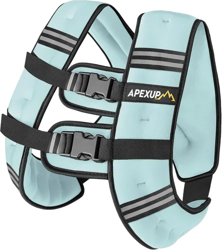 Miniatura 41 de APEXUP - Chaleco con peso de 5, 10, 15, 20, 25 y 30 libras para hombre y mujer, con rayas reflectantes, equipo para entrenamiento de fuerza y correr