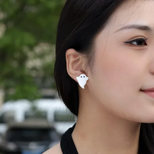 Miniatura 6 de Halloween Earrings Spooky Ghost Bat Witch Stud Earrings for Women Girls Cute Pumpkin Clay Earrings Set Fun Halloween Holiday Party Jewelry Gifts