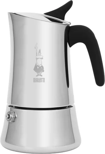 Miniatura 2 de Bialetti Moon Exclusive - Olla Moka de acero inoxidable de inducción, cafetera de estufa para espresso, cafetera italiana, 4 tomas de café expreso
