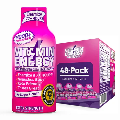 Miniatura 59 de Vitamin Energy Immune+ Extra Strength Energy Shot Army Orange 10 unidades, 260 mg de cafeína natural, vitaminas B, citicolina, té verde, apoyo