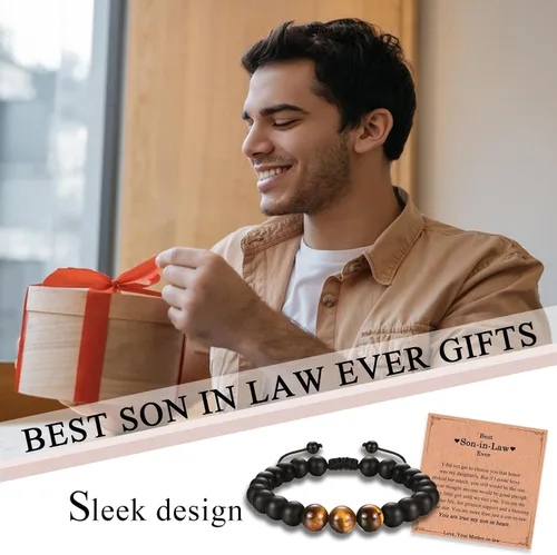 Miniatura 5 de Regalos para hombres, adolescentes, niños, pulseras de cuentas, regalos para yerno, hermano, suegro, cuñado, tío, amigo, novio, abuelo, padre, hijo