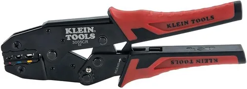 Miniatura 6 de Klein Tools 80013 Pelacables / Crimpadora de trinquete, kit de herramientas de crimpado eléctrico con pelacables automático y crimpadora