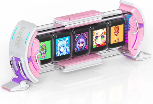 Divoom Times Gate - Lindo reloj digital para juegos con control inteligente por aplicación, pronóstico meteorológico, mercado de valores/tipo de Rosa
