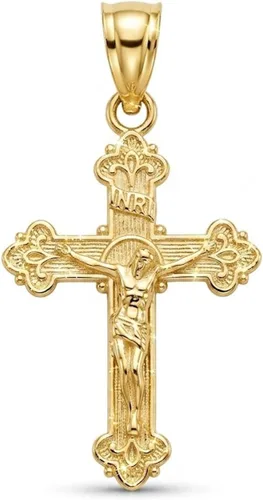 Miniatura 7 de Colgante de crucifijo de oro – 10 quilates de oro macizo – Colgante de cruz – Joyería de cruz religiosa Pequeño