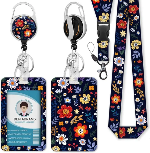 Miniatura 18 de Piefly Cordones para Insignias de Identificación, Portainsignias Positivo con Clip de Carrete Retráctil, Cordón con Tarjeta de Cita Inspiracional