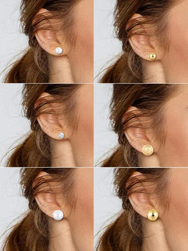 Miniatura 4 de BBTO Juego de 24 pares de aretes de perlas de cristal, joyería para mujeres y hombres