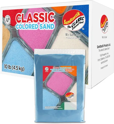 Miniatura 36 de Sandtastik Arena blanca de color clásico: caja a granel de 10 libras de arena de grano fino vibrante para artes y manualidades, botellas de arena