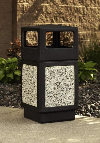 Miniatura 3 de Safco Canmeleon - Bote de basura comercial de 38 galones, para uso en interiores y exteriores, duradero y resistente a la intemperie con paneles