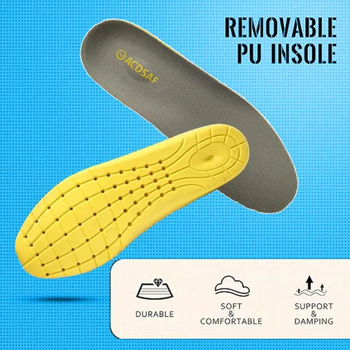 Miniatura 5 de Botas de trabajo para hombre, impermeables, cómodas, antifatiga, puntera suave, antideslizantes, botas de trabajo de seguridad para construcción