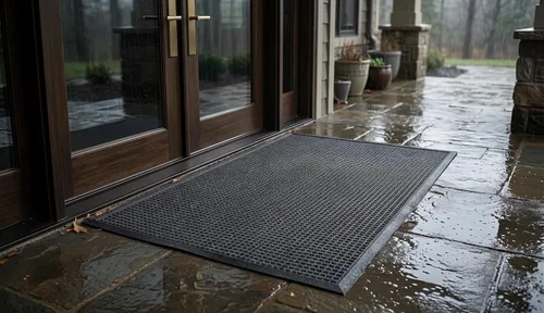 Miniatura 4 de Ecomills Tapete de goma para atrapador de agua, 18 x 30 pulgadas, azul, tapete de entrada absorbente para barro, lluvia, nieve, interior y exterior