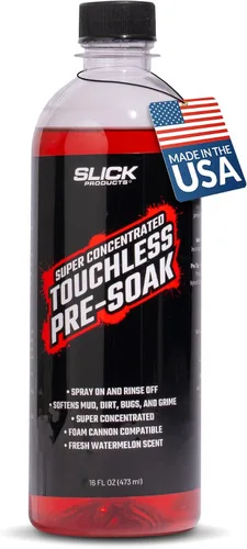 Slick Products Jabón de auto prelavado súper concentrado sin contacto para cañón de espuma o pistola de espuma, afloja el barro, la suciedad, los