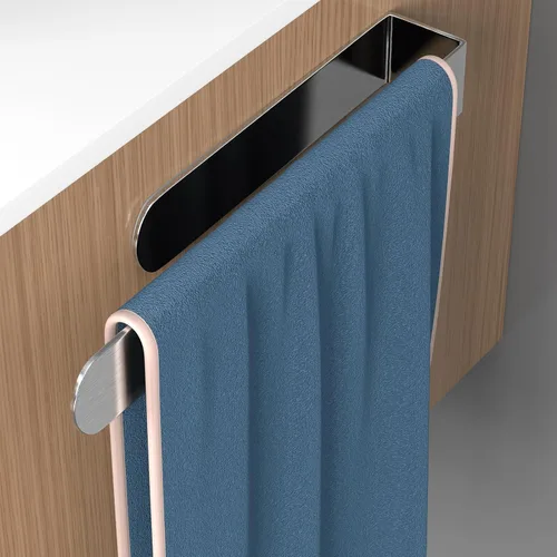 Miniatura 22 de HUFEEOH Paquete de 2 soportes adhesivos para toallas de mano, soporte adhesivo para toallas montado en la pared, soporte de toalla de cocina