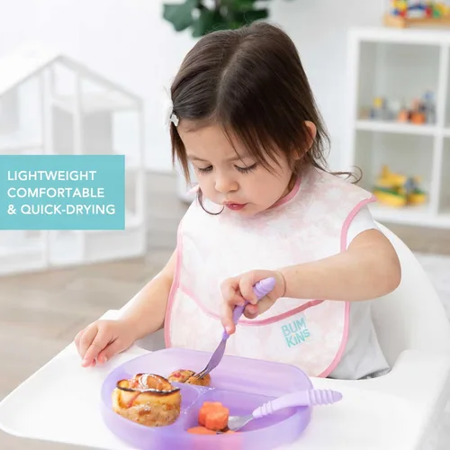 Miniatura 3 de Bumkins Baberos para niña o niño, SuperBib para bebés y niños pequeños de 6 a 24 meses, imprescindibles para comer, alimentar, suministros de D2