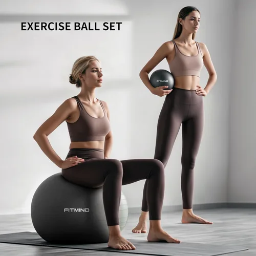 Miniatura 7 de Exercise Balls Set 22-30 Inch & 9 Inch, Small Pilates Ball with Pump, Pregnancy Ball for Women, Yoga Balls for Exercise, Small Exercise Ball for