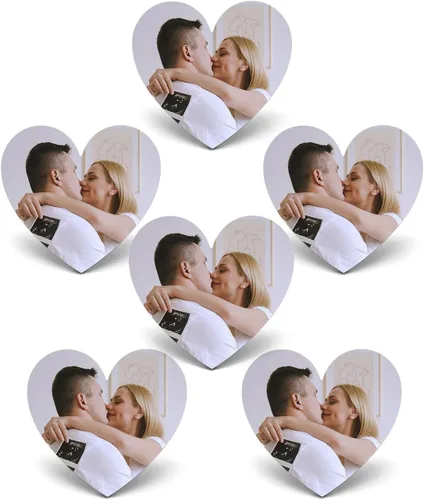 Zysta 6 imanes de fotos para refrigerador, imanes personalizados para nevera, imagen a todo color, imanes personalizados para nevera, imanes Corazón