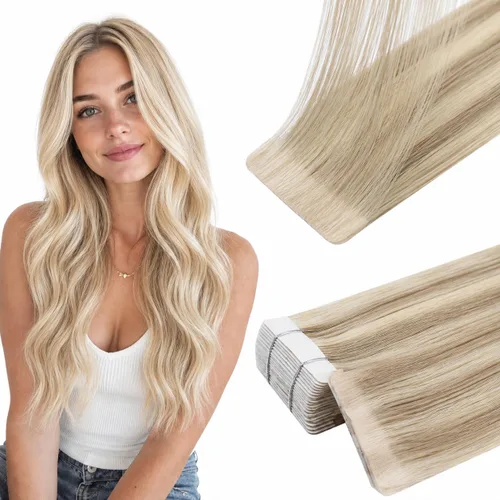 Miniatura 23 de Full Shine Invisi Edge - Extensiones de cabello con cinta adhesiva invisible de 36 cm, color 1 negro, máquina Remy, extensiones de cabello humano