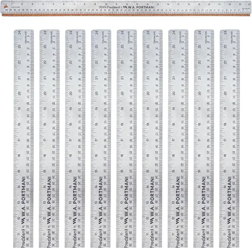 Miniatura 14 de Regla de metal de 12 pulgadas de Breman Precision con respaldo de corcho – Regla de borde recto de acero inoxidable, flexible, antideslizante