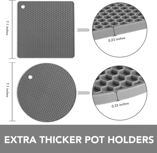 Miniatura 4 de Joyhalo Salvamanteles para platos calientes, almohadillas calientes para cocina, soportes de silicona para ollas y sartenes calientes, alfombrillas