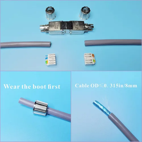 Miniatura 3 de Caja de conexiones Ethernet, conector de empalme a tope de cable de red CAT6A/CAT6E/CAT6/CAT5E/CAT5E/CAT5, terminal de tipo perforado blindado sin