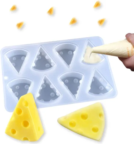 Miniatura 7 de Rolin Roly Molde de resina para queso, mini mousse, moldes epoxi, molde de silicona para pastel pequeño, triángulo 3D, moldes blancos, bricolaje