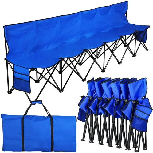 Miniatura 11 de Yaheetech Banco lateral plegable portátil de 6 asientos/8 asientos con respaldo y bolsa de transporte para deportes de equipo, fútbol, campamento