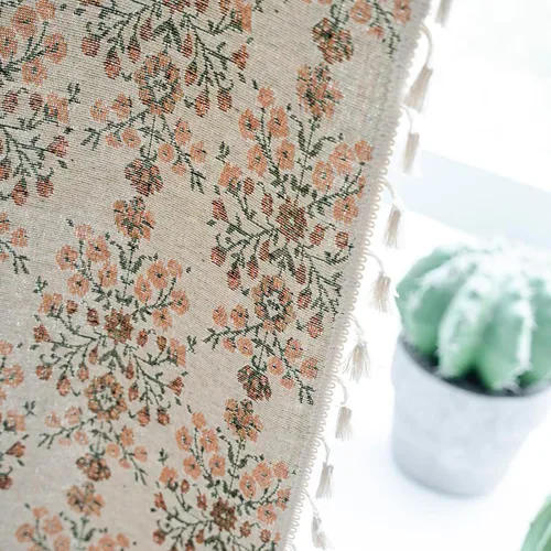 Miniatura 5 de ENJOYBRIDAL - 2 paneles de cortinas, florales, estilo bohemio, de granja, rústico o clásico, semitraslúcidas, con bolsillo para cortinero y borlas
