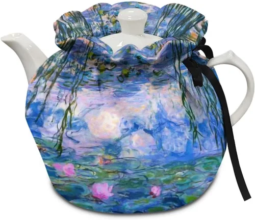 Miniatura 17 de DISNIMO Funda de tetera aislada a prueba de polvo con diseño floral de colibrí, para mantener el calor, accesorios decorativos, colcha